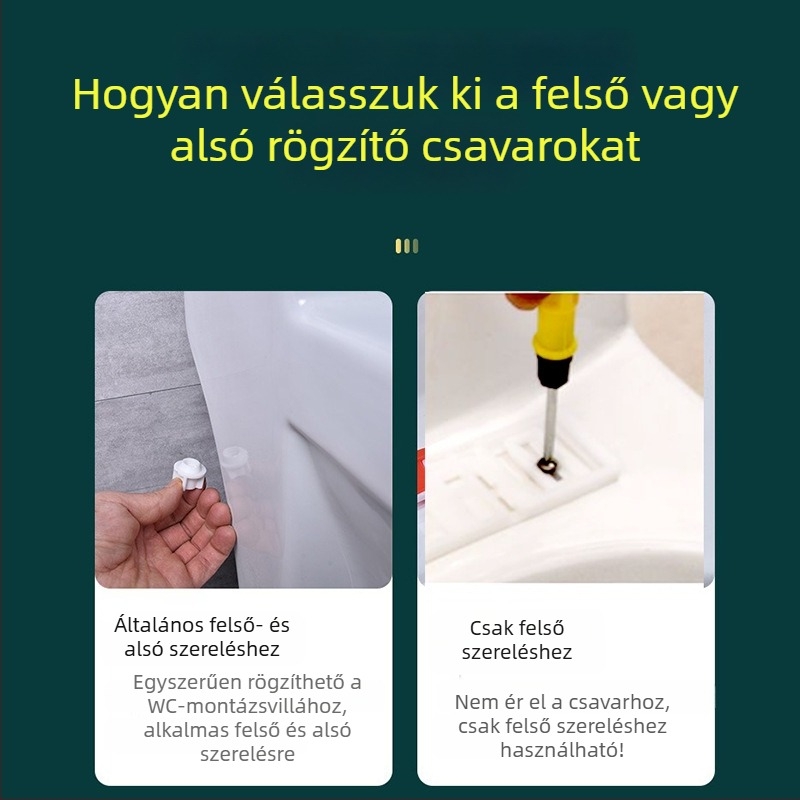 WC-ülés rögzítő csavarok és expanziós csavarok, univerzális fedél alkatrészek