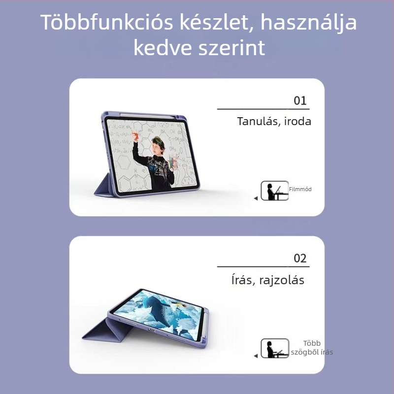 iPad védőtok - akril, mágneses, ütésálló, alvásfunkció, tartó/állvány, kompatibilis iPad Pro-vel (akril; mágneses; ütésálló; alvásfunkció; tartó/állvány)