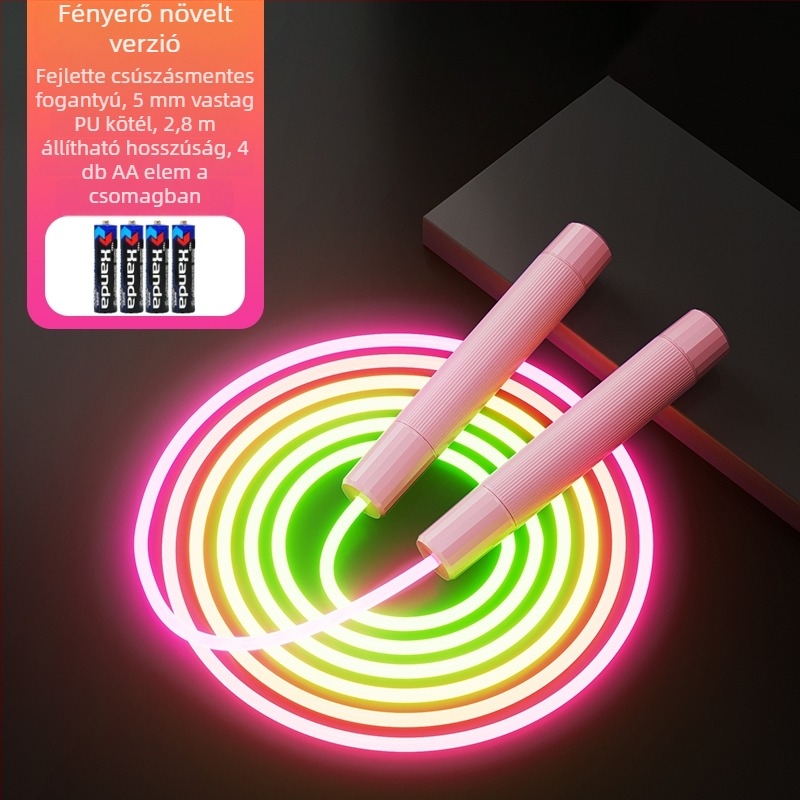 Világító ugrókötél PU anyagból, sportokhoz, nem gyerekeknek