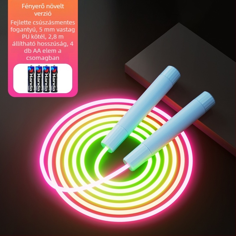 Világító ugrókötél PU anyagból, sportokhoz, nem gyerekeknek