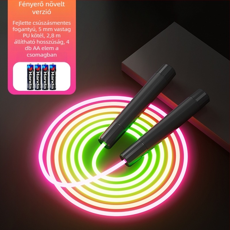 Világító ugrókötél PU anyagból, sportokhoz, nem gyerekeknek