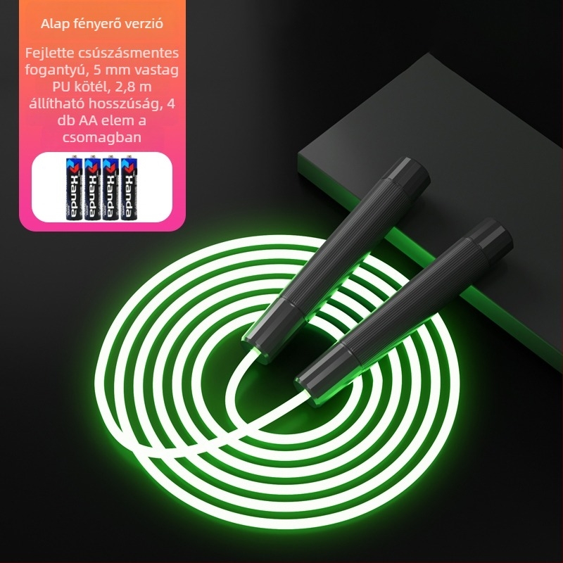 Világító ugrókötél PU anyagból, sportokhoz, nem gyerekeknek