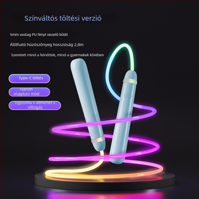 Világító ugrókötél PU anyagból, sportokhoz, nem gyerekeknek