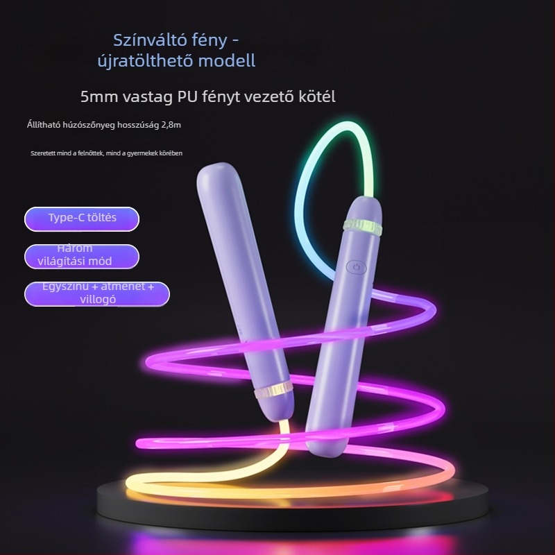 Világító ugrókötél PU anyagból, sportokhoz, nem gyerekeknek