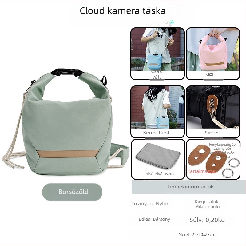 SLR fényképezőgép táska nylonból, válltáska stílus, uniszex, 2024 őszén jelent meg