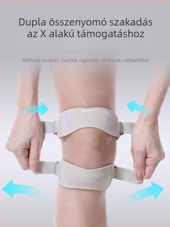 Csúszásmentes térdvédő szilikon patella pánttal – poliészter anyag
