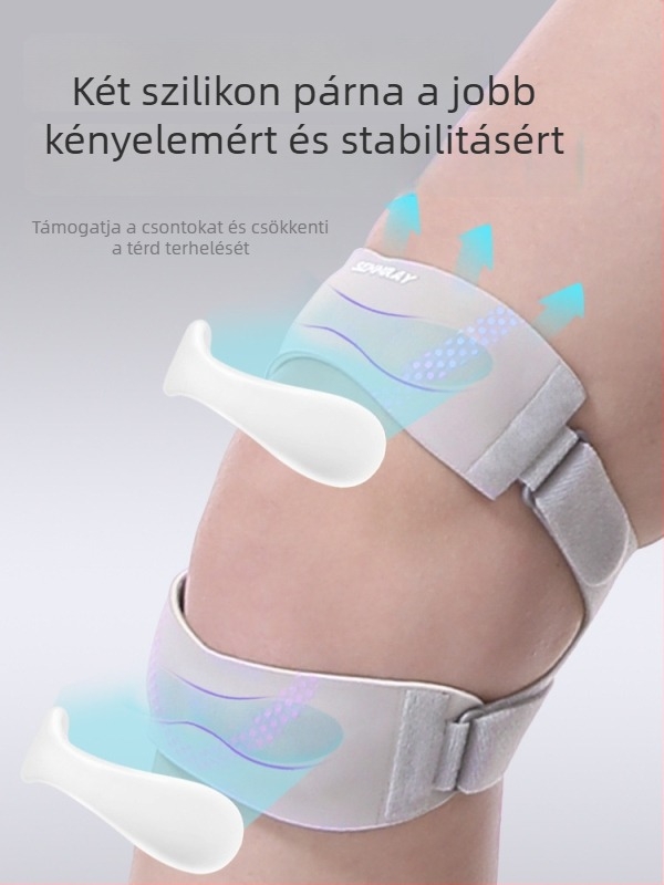 Csúszásmentes térdvédő szilikon patella pánttal – poliészter anyag