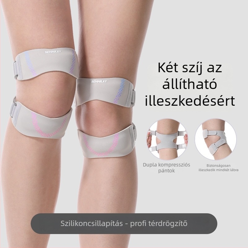 Csúszásmentes térdvédő szilikon patella pánttal – poliészter anyag