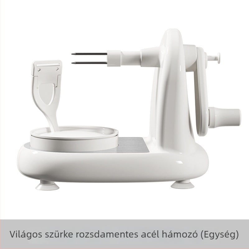 Almák hámozó kézi hajtással – multifunkcionális, rozsdamentes acél + ABS, modern minimalist dizájn