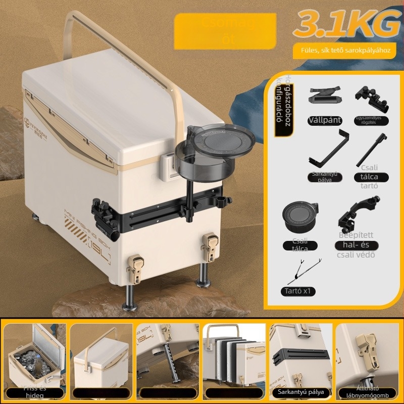 Horgászdoboz Camper, kapacitás 32-45 L, PP anyag