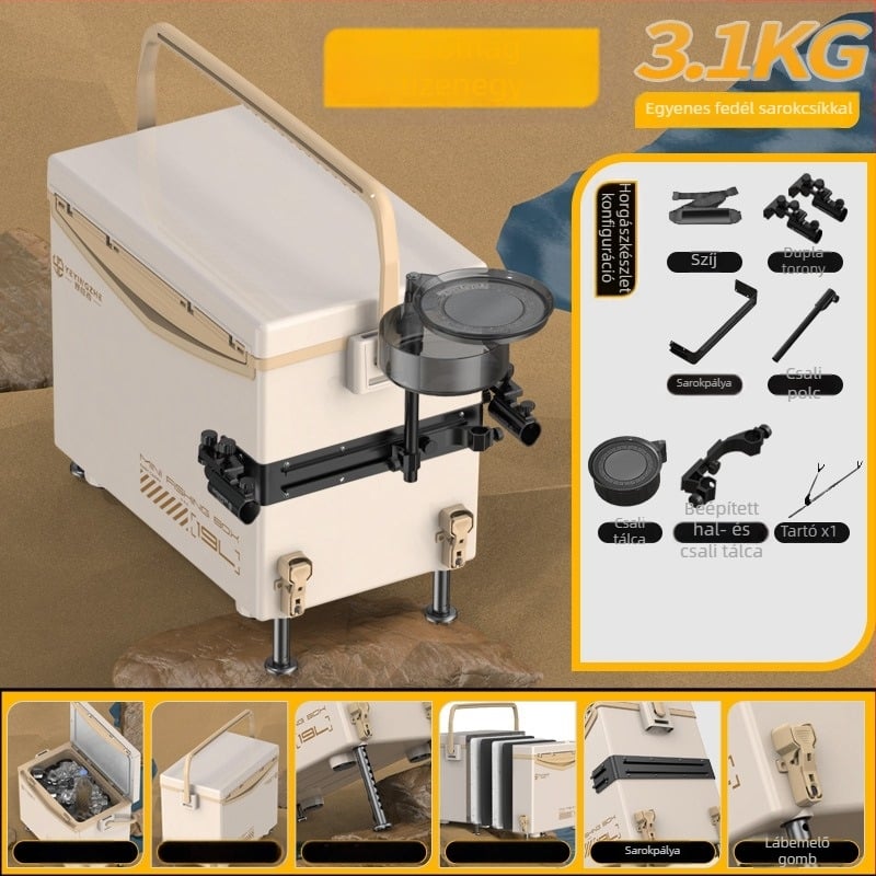 Horgászdoboz Camper, kapacitás 32-45 L, PP anyag