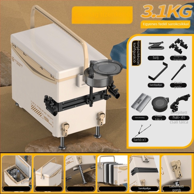 Horgászdoboz Camper, kapacitás 32-45 L, PP anyag