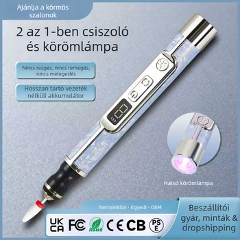 Körömpolírozó elektromos készülék LCD kijelzővel, modell 8816-g, Nothing márka