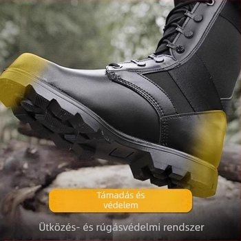 Katonai magasan felt bakancs kültéri használatra, vízálló, lélegző, kopásálló, talp EVA-val és a felső része szuperrostból, katonai bakancs