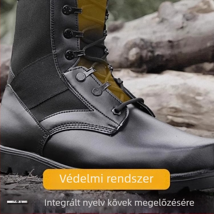 Katonai magasan felt bakancs kültéri használatra, vízálló, lélegző, kopásálló, talp EVA-val és a felső része szuperrostból, katonai bakancs