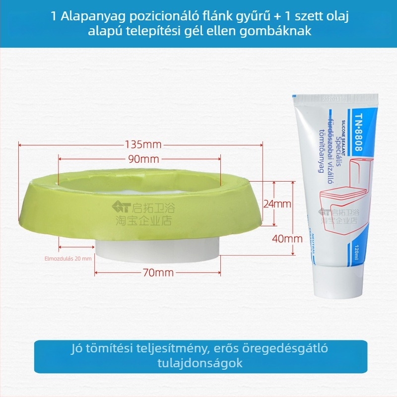 WC flanş gyűrű szagtalanító és szivárgásmentes tömítés, CE tanúsítvány, márka más, telepítés nem biztosított