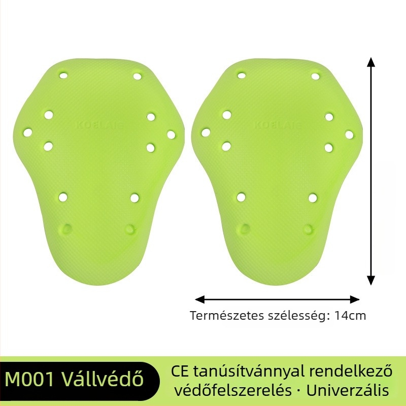 Koelaie kerékpáros ruházat beépített univerzális védelemmel, CE tanúsított, teljes készlet: hátsó védő, térd- és könyökvédő, PU-anyag