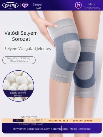 Nyári vékony mulberry-selyemből készült térdvédő, ízületvédő a hideg ellen, érintésre sima kötés, elasztikus, megvastagított, meleg és lélegző, sporthoz