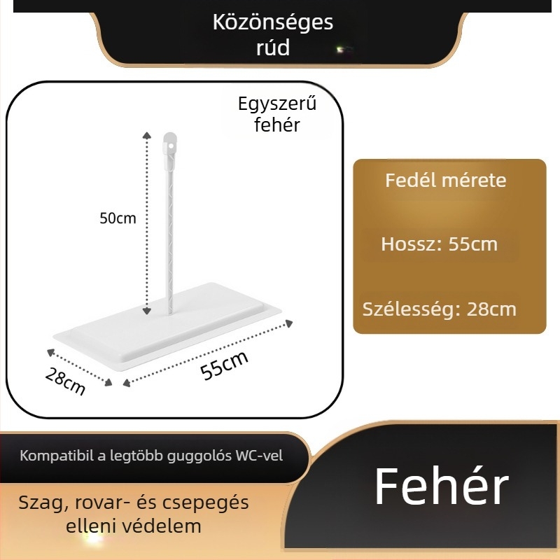 Mojia 16-os modell squat vécéfedél, PP anyag, modern minimalista stílus, univerzális illeszkedés