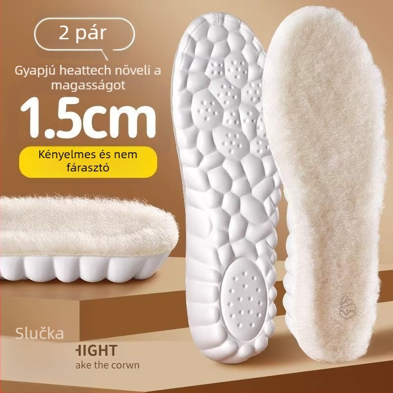 Téli talpabetétek PU anyagú, magasságot növelő, textile cipőkhöz