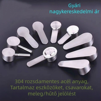 Rozsdamentes acélból készült konyhai csap kapcsoló fogantyúval – meleg/hideg keverő szeleptest, többirányú működés, modern minimalista stílus