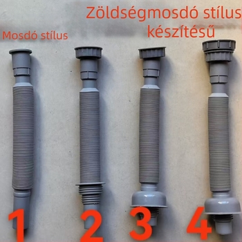 Konyhai mosogató lefolyó idomok, PP, közvetlen dugós telepítés, szagtalanító, korrózióálló, visszafolyást gátló