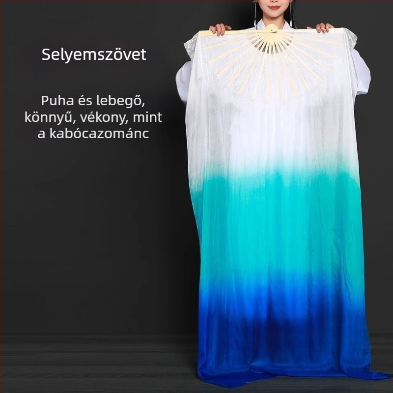 Hosszú bambusz táncfán tókék gradienttel, nyitó előadásra, kínai stílusú; kellék felnőtt has-táncra és Yangko számára.