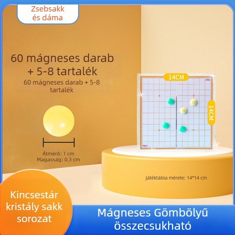Mágneses összecsukható zseb-társasjáték — többjátékos oktatási készlet Flying Chess, Snakes and Ladders, Kínai sakk, Backgammon, Gomoku és Dáma; Anyaga műanyag, 7–14 évesek számára