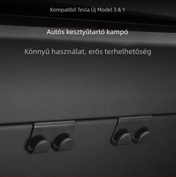 Tesla Model Y2/YL-hez való kesztyűtartó horog – ABS anyag, snap-on rögzítés, középkonzolhoz