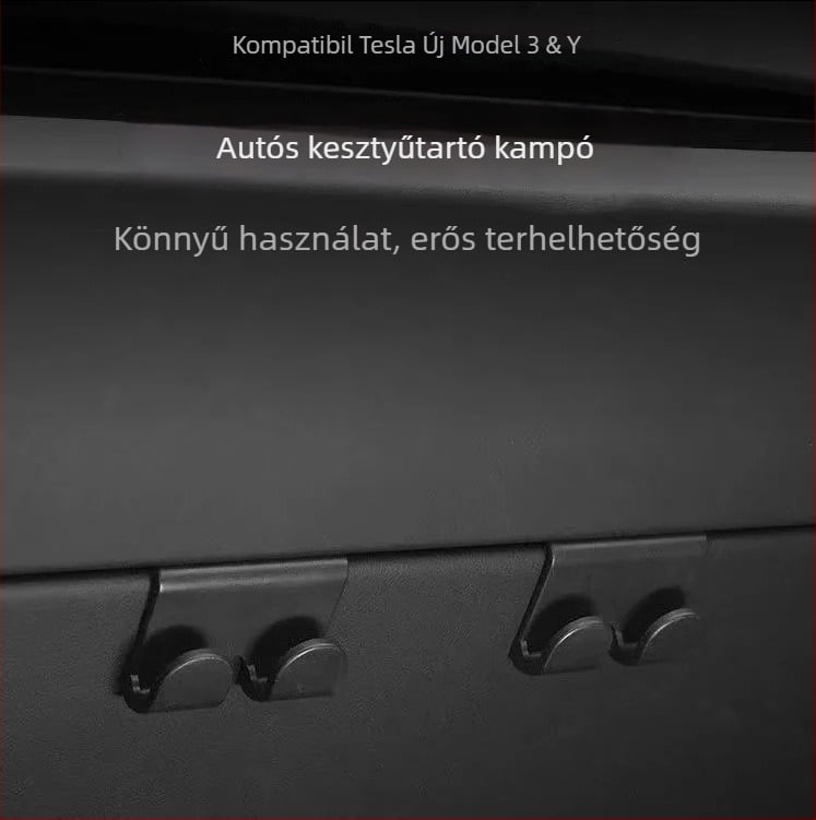Tesla Model Y2/YL-hez való kesztyűtartó horog – ABS anyag, snap-on rögzítés, középkonzolhoz