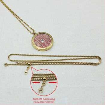 Védőtokkal ellátott acél medál, Új kínai stílus, kivitelezés: elektroplakálás és öntés, réz művészeti technika