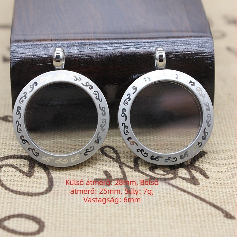 Védőtokkal ellátott acél medál, Új kínai stílus, kivitelezés: elektroplakálás és öntés, réz művészeti technika