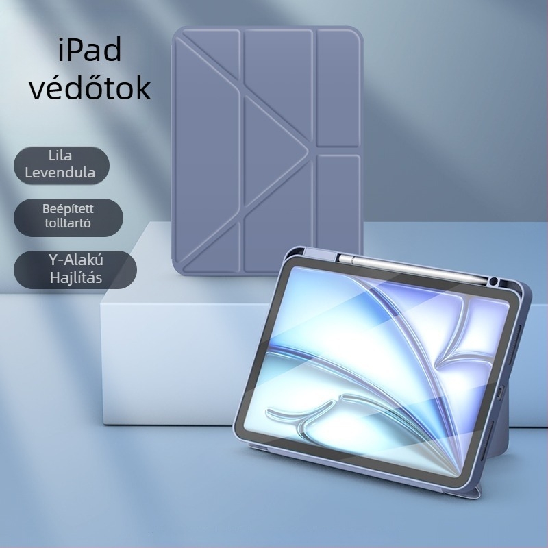 iPad védőtok, akril anyagból, két az egyben stílus, üzleti dizájn, alvó mód támogatott, ütésálló védelem, kompatibilis Apple iPad A16 chippel