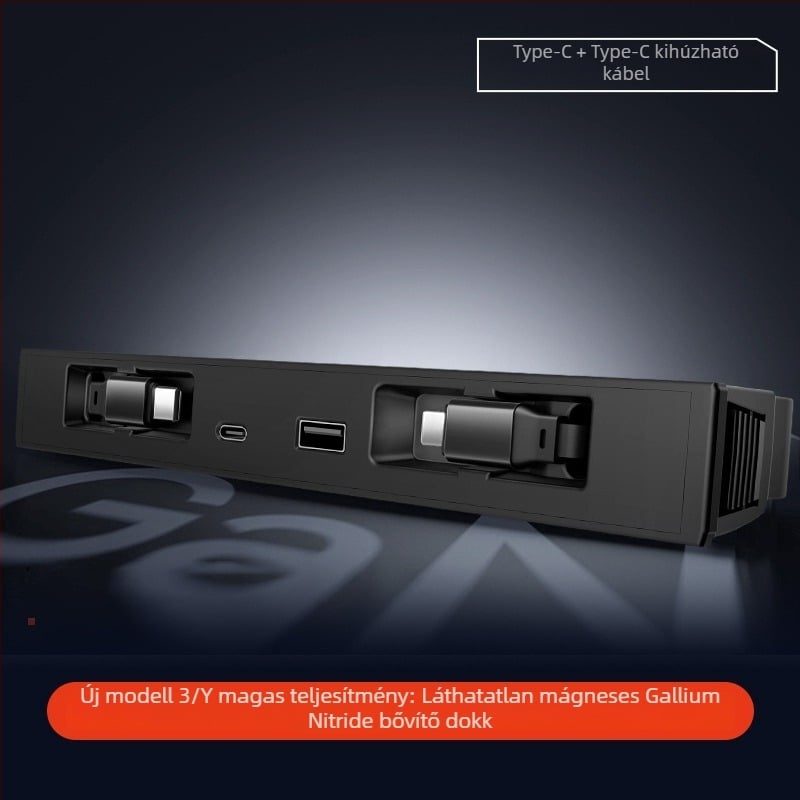 Tesla Model 3/Y központi konzolához USB töltő hub – Mini, ABS, Snap-on