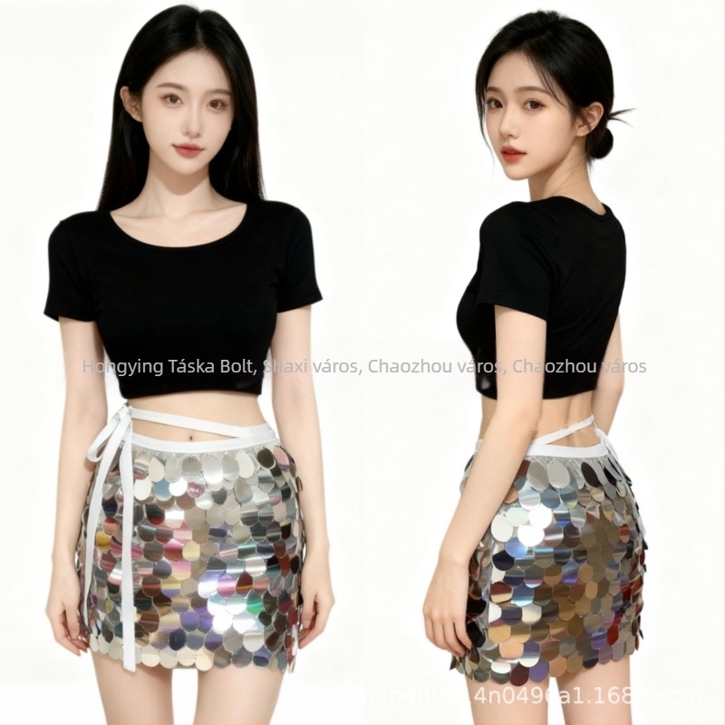 Női Belly Dance jelmez – gyöngyös hímzés és pailettes, Modal anyag, Modal 50–70%, Spandex 50–70%