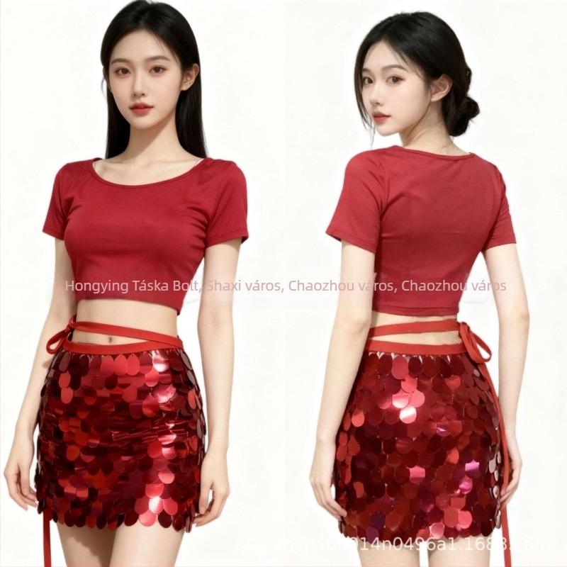 Női Belly Dance jelmez – gyöngyös hímzés és pailettes, Modal anyag, Modal 50–70%, Spandex 50–70%