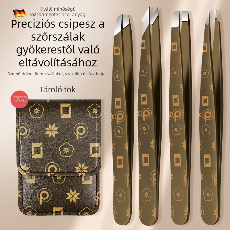 Férfiaknak szánt szemöldökcsipesz, szakáll és ősz haj eltávolítására, nagy pontosságú mitesszercsipesz készlet
