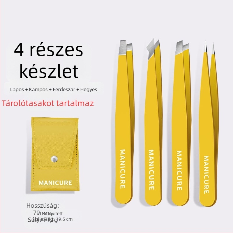 Férfiaknak szánt szemöldökcsipesz, szakáll és ősz haj eltávolítására, nagy pontosságú mitesszercsipesz készlet
