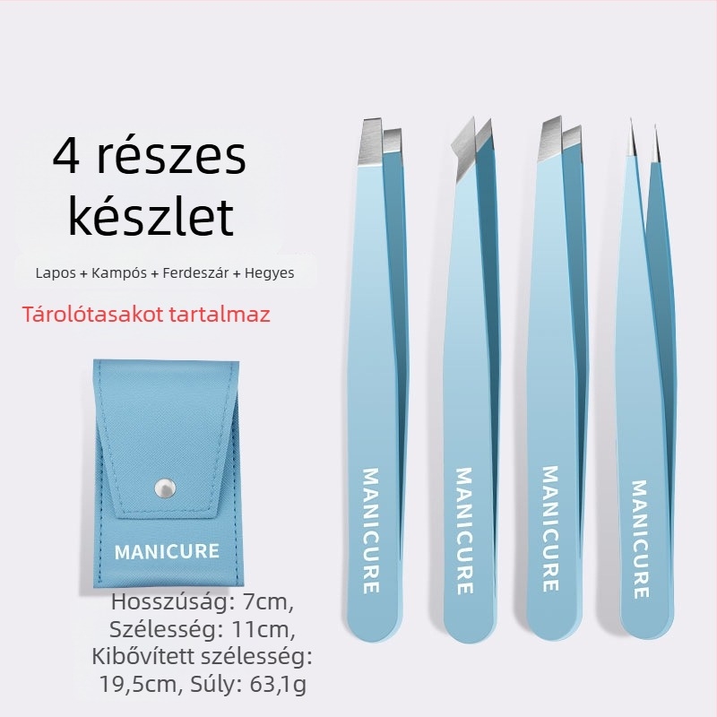 Férfiaknak szánt szemöldökcsipesz, szakáll és ősz haj eltávolítására, nagy pontosságú mitesszercsipesz készlet