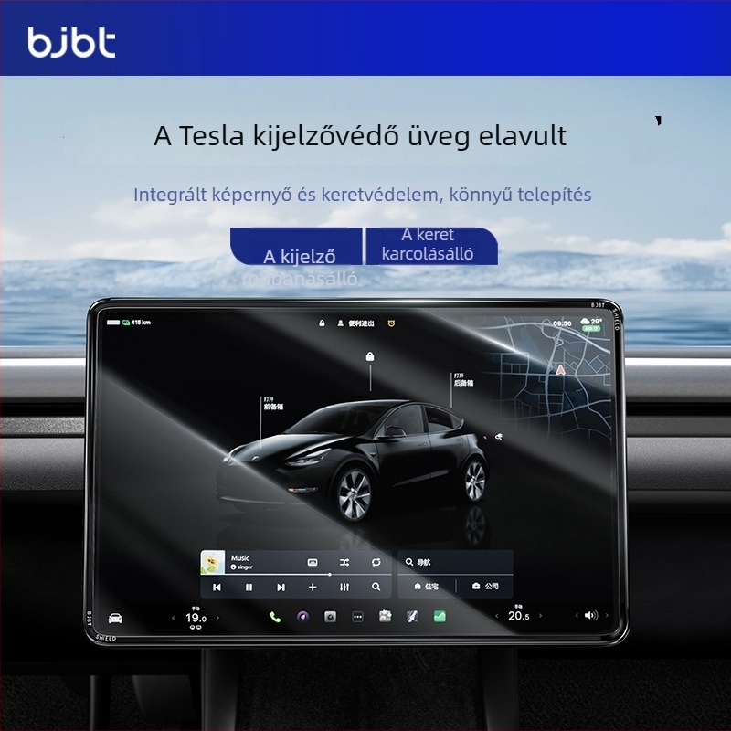 Tempered üveg képernyővédő Tesla Model 3/Y központi kijelzőhöz; testreszabható; logó nyomtatás lehetséges