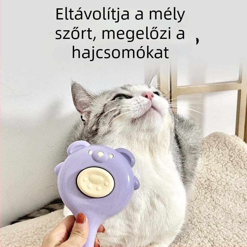 Macska és kutya szőr eltávolító fésű — egy kattintásos szőrtelenítés, masszázs eszköz, PP anyag, Awesome márka