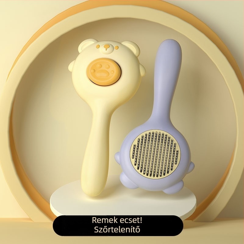 Macska és kutya szőr eltávolító fésű — egy kattintásos szőrtelenítés, masszázs eszköz, PP anyag, Awesome márka