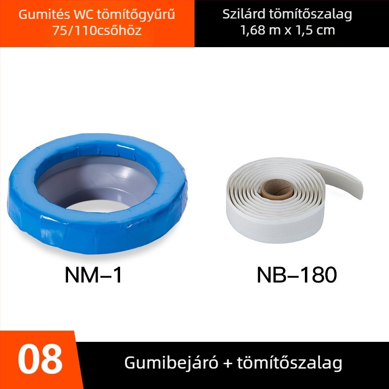 ABS anyagú WC-flan tömítőgyűrű, szagtalanító, univerzálisan vastított, WC-hez