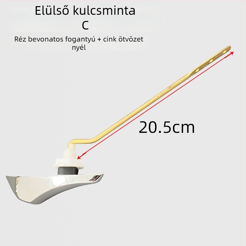 WC öblítő kar – réz és cink ötvözet, nyomásos működés, minimalist stílus, sajtolt kivitel, YJLEON