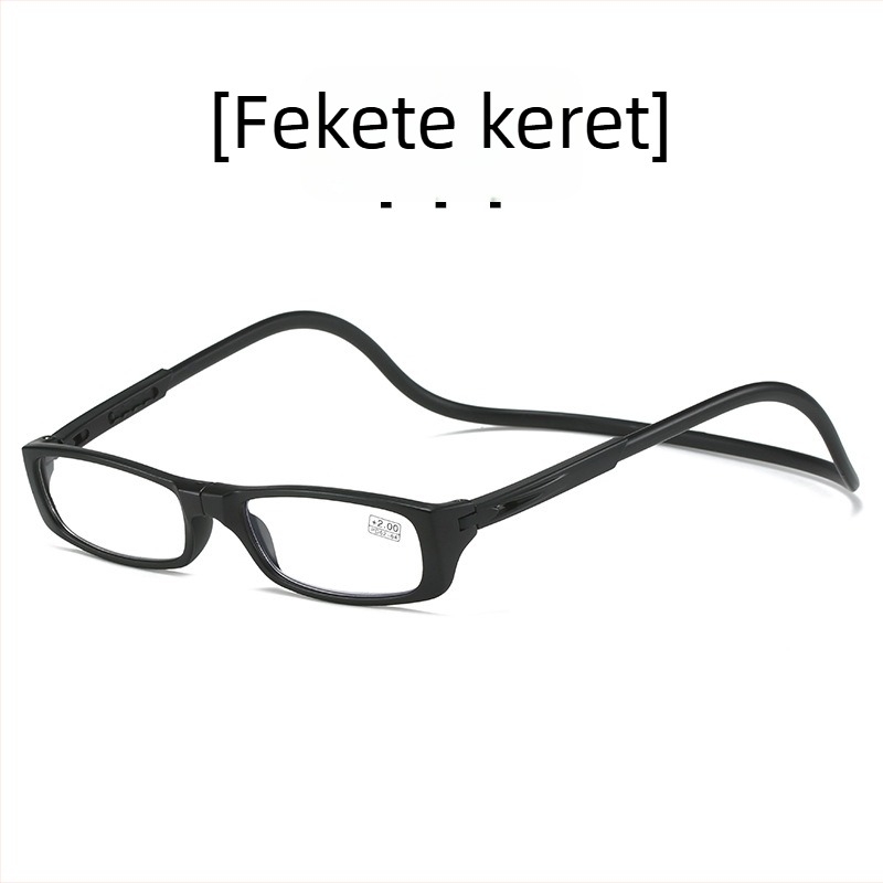 Mágneses összecsukható olvasószemüveg, Modell 040, PC keret, Gyanta lencsék, Teljes keret, időseknek
