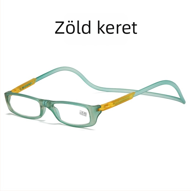 Mágneses összecsukható olvasószemüveg, Modell 040, PC keret, Gyanta lencsék, Teljes keret, időseknek