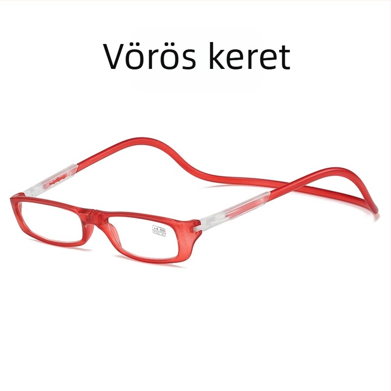 Mágneses összecsukható olvasószemüveg, Modell 040, PC keret, Gyanta lencsék, Teljes keret, időseknek