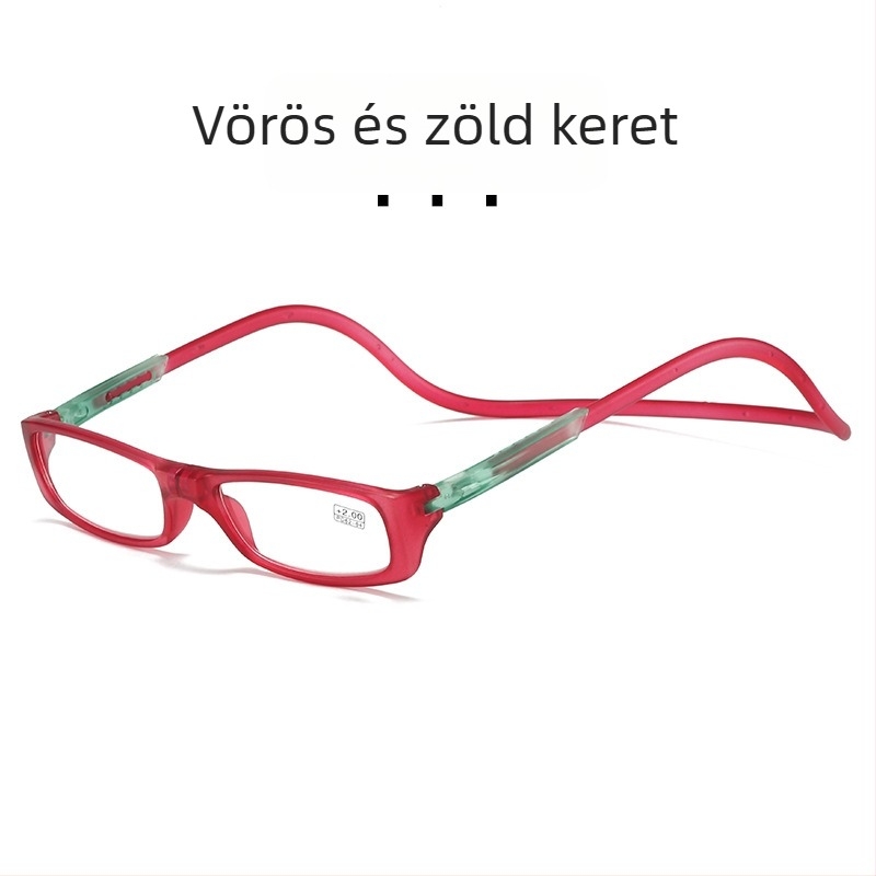 Mágneses összecsukható olvasószemüveg, Modell 040, PC keret, Gyanta lencsék, Teljes keret, időseknek