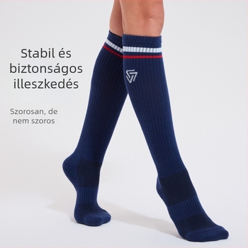 Női kompressziós zokni futáshoz és kerékpározáshoz, légáteresztő, elasztikus, karcsúsító hatású, vádli–boka támasz, poliészter rostból