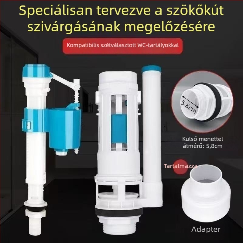 Falra szerelt WC öblítő szelep univerzális kiegészítőkkel, bemeneti-kimeneti szelep, CE tanúsítvány, amerikai stílus